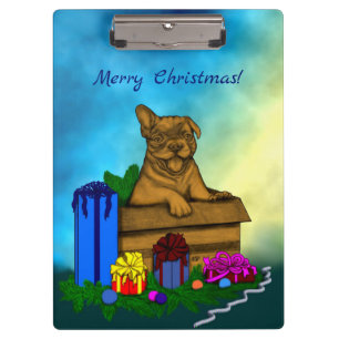 Puppy in een doos, Merry Xmas Klembord