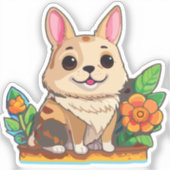 puppy in the garden sticker (Voorkant)