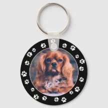 Puppy Instagram Photo White Paw Prints Sleutelhang