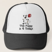 Puppy is 4 Verjaardag Tshirts en geschenken Trucker Pet (Voorkant)