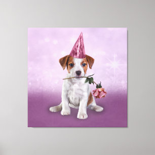Puppy Jack Russell Terrier Canvas Afdruk