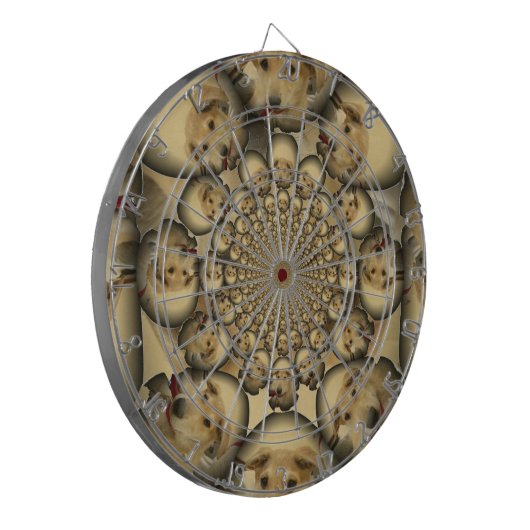 Puppy Kaleidoscoop Art Print Dartbord (Voorkant Links)