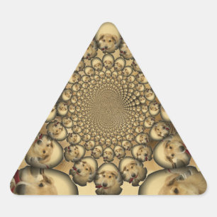 Puppy Kaleidoscoop Art Print Driehoek Sticker