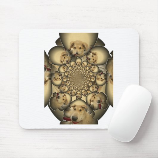 Puppy Kaleidoscoop Art Print Muismat (Met muis)