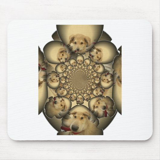 Puppy Kaleidoscoop Art Print Muismat (Voorkant)