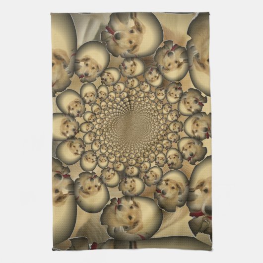 Puppy Kaleidoscoop Art Print Theedoek (Verticaal)