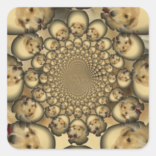 Puppy Kaleidoscoop Art Print Vierkante Sticker