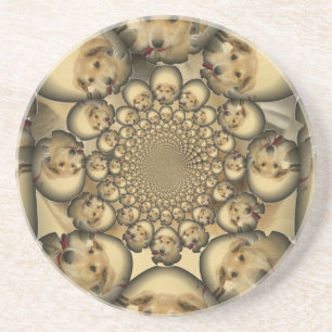 Puppy Kaleidoscoop Art Print Zandsteen Onderzetter