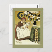 Puppy, Kat en warme chocolade Briefkaart (Voorkant / Achterkant)