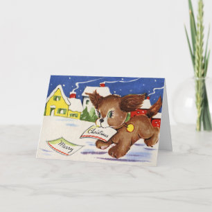 Puppy Kerstmis Feestdagen Kaart