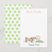 Puppy Kisses Baby shower Dank je kaarten (Voorkant / Achterkant)