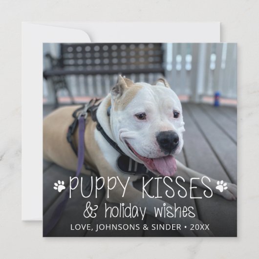 Puppy Kisses Dog Pet Puppy Photo Feestdagenkaart (Voorkant)