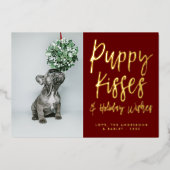 Puppy Kisses Empreinte de patte Photo Foil Carte d (Recto)
