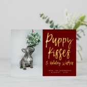 Puppy Kisses Empreinte de patte Photo Foil Carte d (Debout devant)