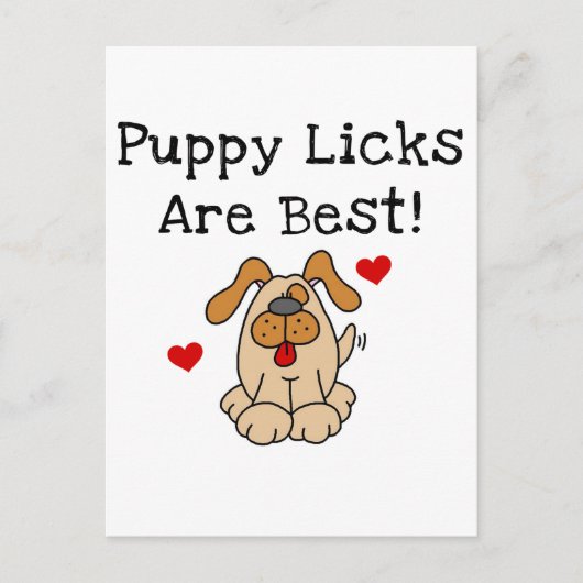 Puppy Licks Zijn Beste Tshirts En Gifts Briefkaart (Voorkant)