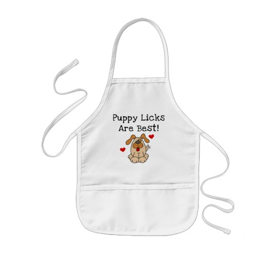 Puppy Licks Zijn Beste Tshirts En Gifts Kinder Schort (Voorkant)