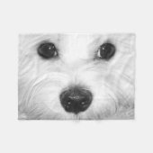 Puppy Liefde Maltese Magie In Elke Blik Fleece Deken (Voorkant (Horizontaal))