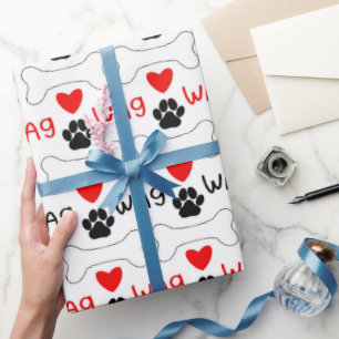 Puppy liefde patroon inpakpapier