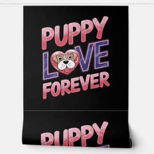 Puppy liefde voor altijd hond behang