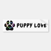 PUPPY LOVE Black Bumpersticker (Voorkant)