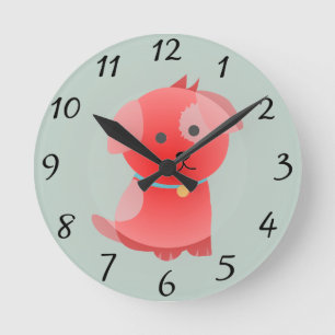 Puppy Love Clock Ronde Klok