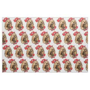 Puppy Love Cocker Spaniel Fabric Stof