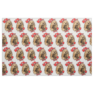 Puppy Love Cocker Spaniel Fabric Stof