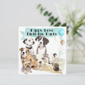 Puppy Love Customisée Invitation Anniversaire (Debout devant)
