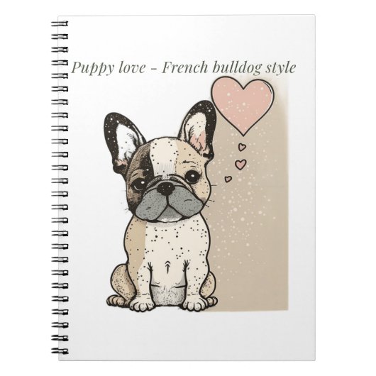 Puppy love - Franse bulldog stijl Notitieboek (Voorkant)