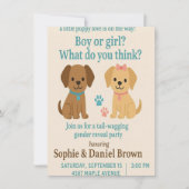 Puppy Love Genre Révéler Invitation (Devant)