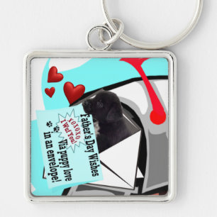 Puppy Love in an Envelope Sleutelhanger Black Lab