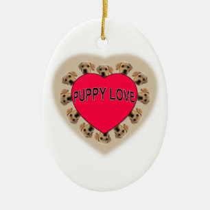 Puppy Love Keramisch Ornament