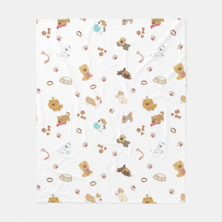 Puppy Love Naadloos Patroon | Speelse Honden, Poot Fleece Deken