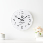 Puppy Love Quote Dog Paw Print Wall klok (Huis)