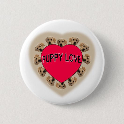Puppy Love Ronde Button 5,7 Cm (Voorkant)