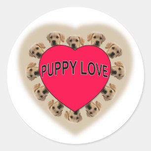 Puppy Love Ronde Sticker
