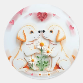 Puppy Love Ronde Sticker