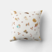 Puppy Love Seamless Pattern | Playful Dogs, Paw Pr Kussen (Achterkant)