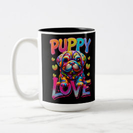 Puppy Love Tweekleurige Koffiemok