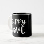 Puppy Love Tweekleurige Koffiemok (Voorkant links)