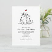 Puppy Love Wedding Invitation Kaart (Staand voorkant)