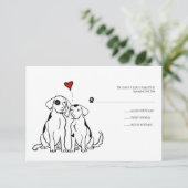 Puppy Love Wedding Invitation RSVP Kaartje (Staand voorkant)