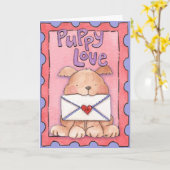 Puppy Love - Wenskaart Kaart (Gele Bloem)