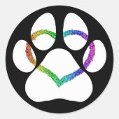 PUPPY LOVE White Ronde Sticker (Voorkant)