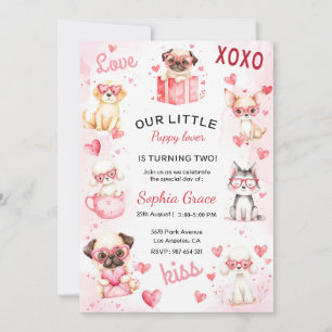 Puppy Lover Anniversaire de fête Invitation pour e
