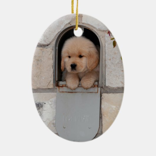 Puppy Mail Keramisch Ornament (Achterkant)