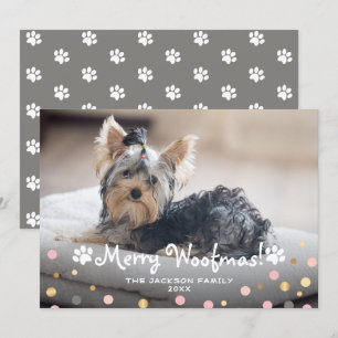 Puppy Merry Woofmas Pet Dog Fows Feestdagenkaart