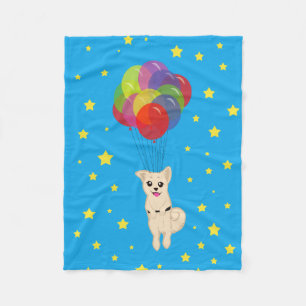 Puppy met ballonnen fleece deken