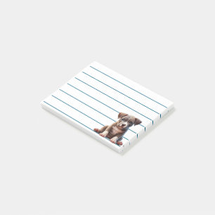 Puppy met blauwe ogen zittend en onschuldig kijken post-it® notes