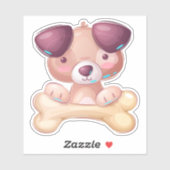 Puppy met bot sticker (Vel)